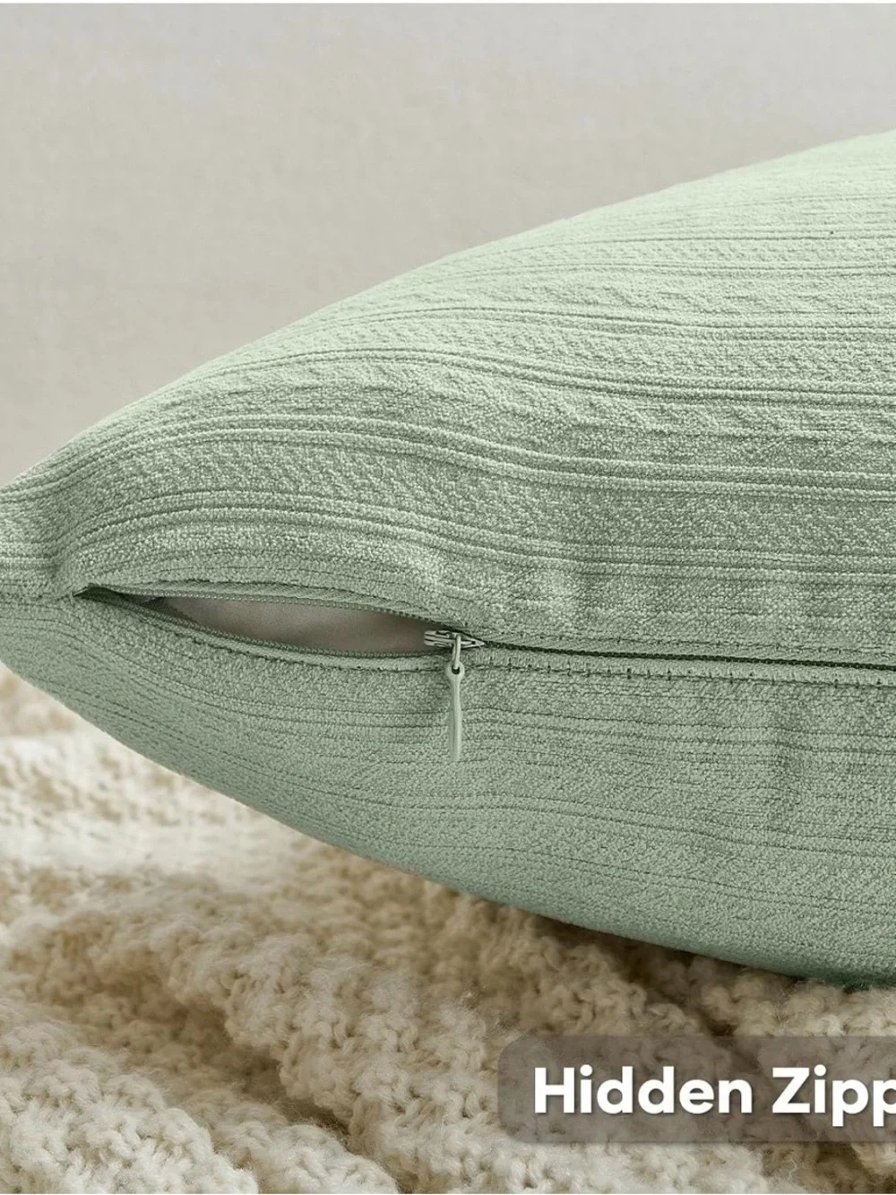 Soft Sage Green Decorative Throw Pillow Pair